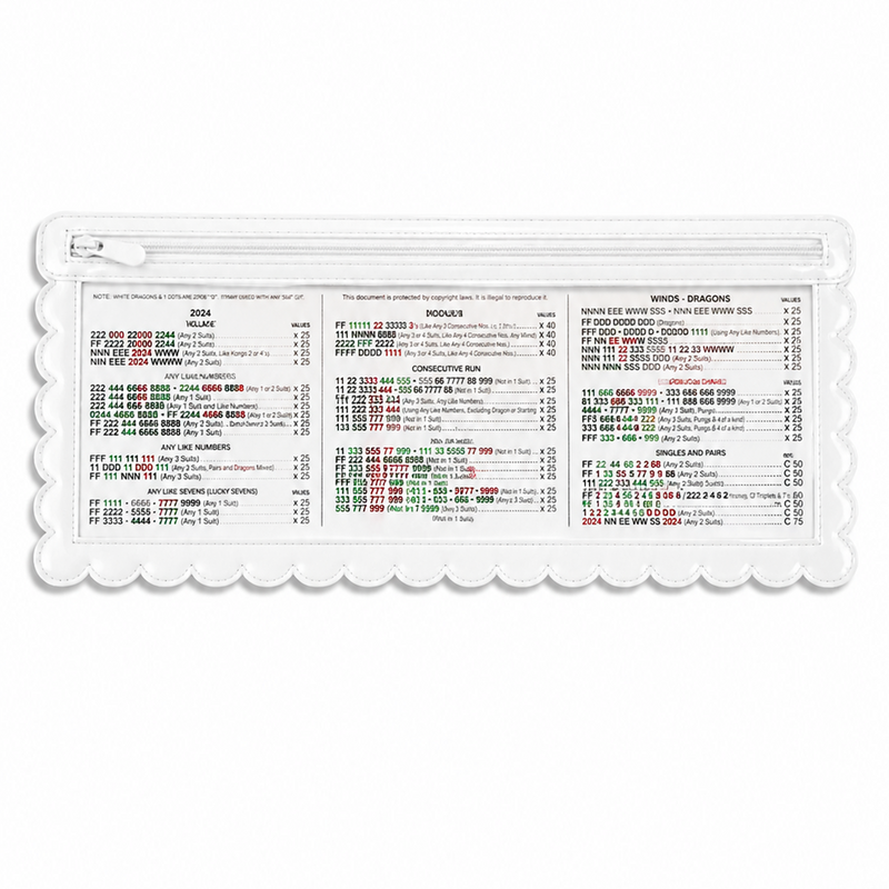 Set of 4 White Mahj Cabana Card Holder, Standard Card