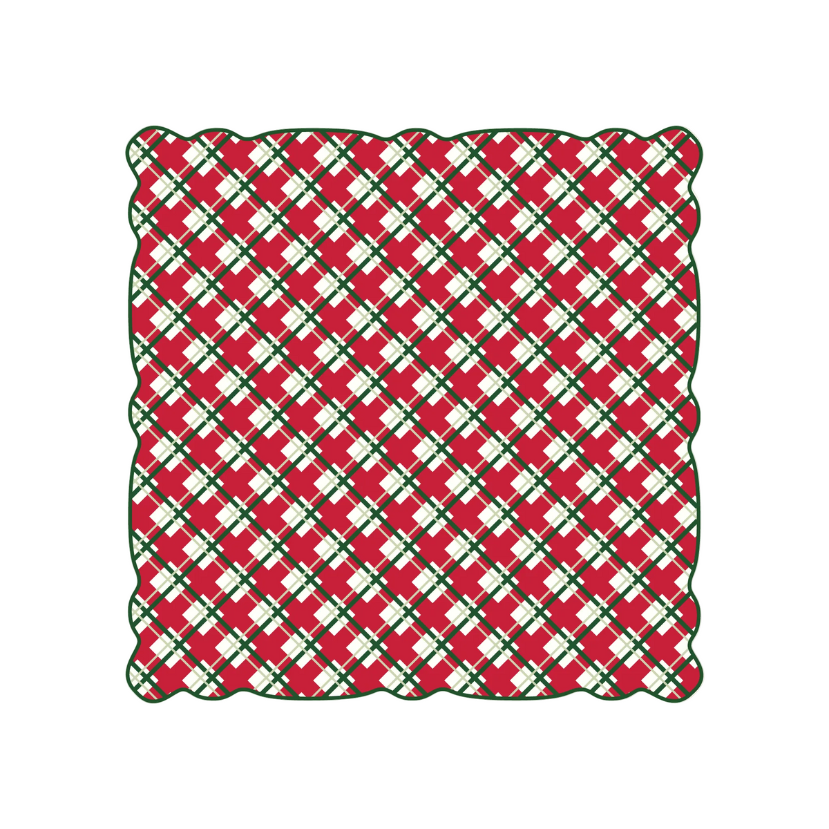 Holiday Plaid Linen Dinner Napkin