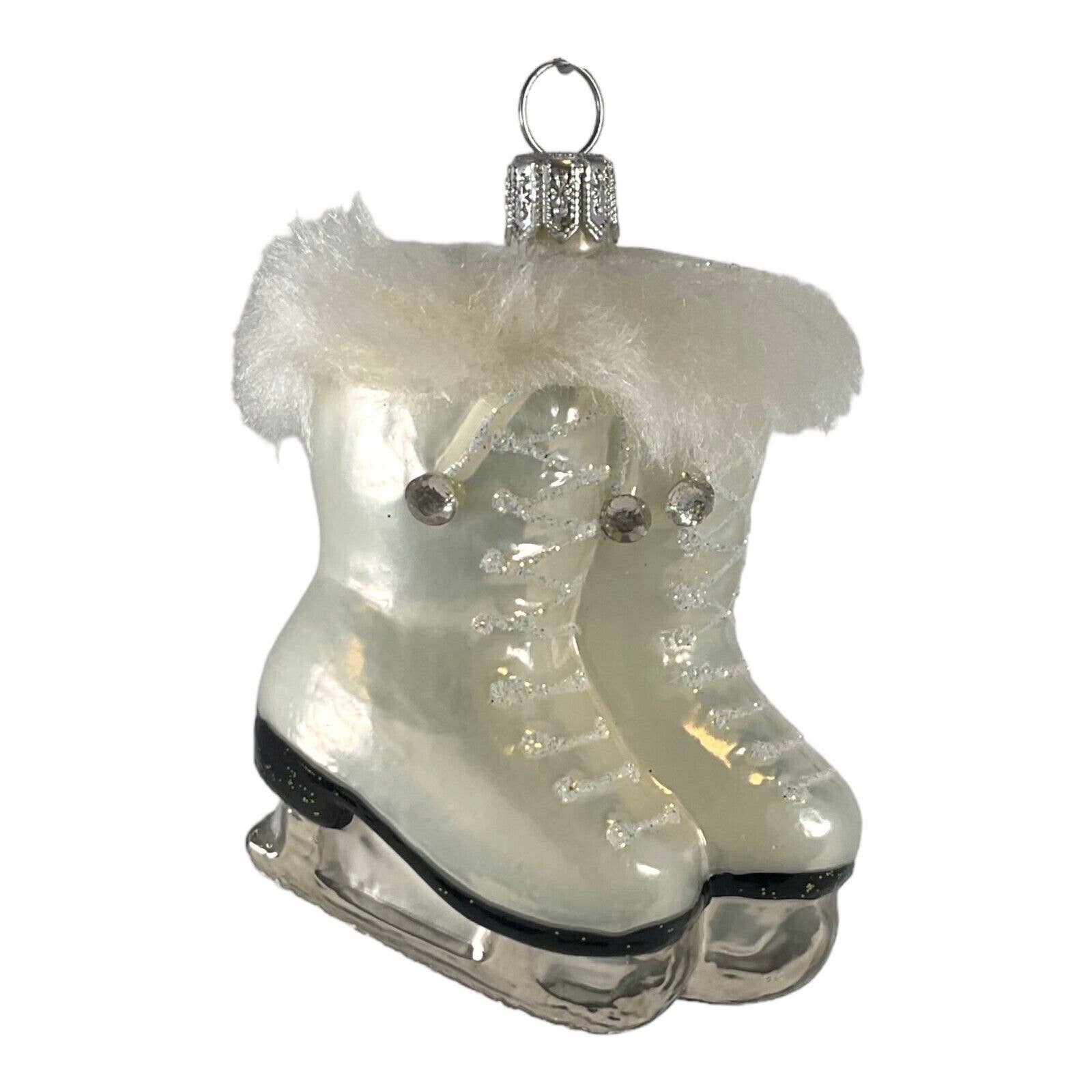 Ice Skates Polish Glass Ornament