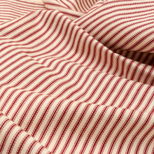 Red Ticking Ruffle Tablecloth
