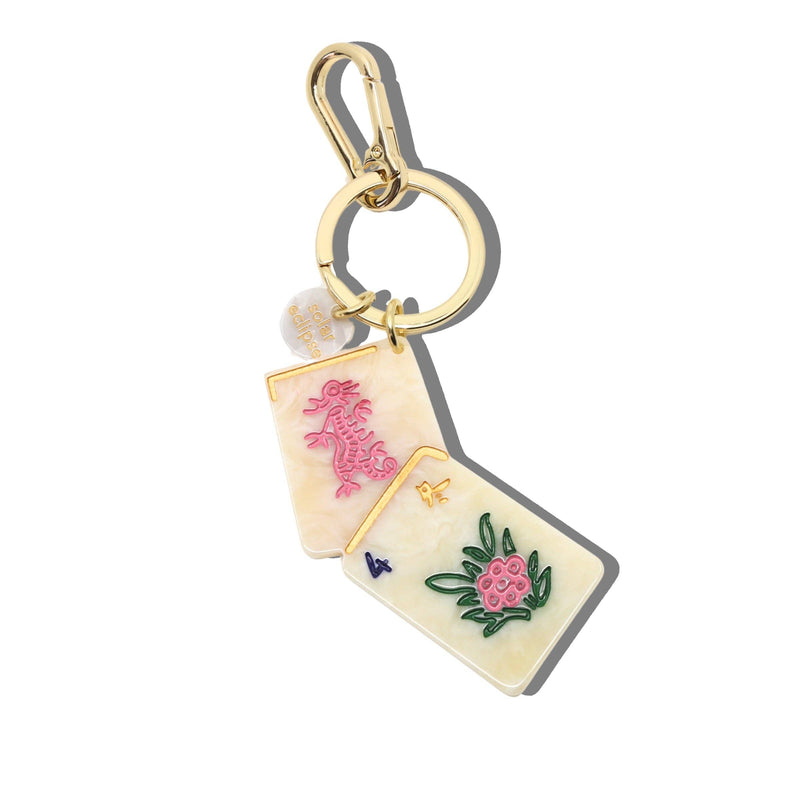 Flower Mahjong Bag Charm & Keychain