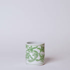 Green Porcelain Bird and Flower Cachepot