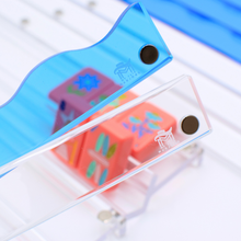 Wavy Acrylic Mahjong Racks & Magnetic Pushers, Blue & Clear