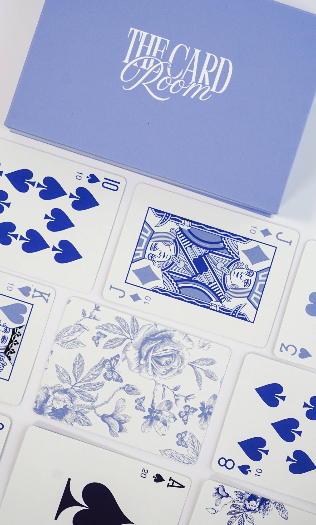 Blue Floral Canasta Cards with Points