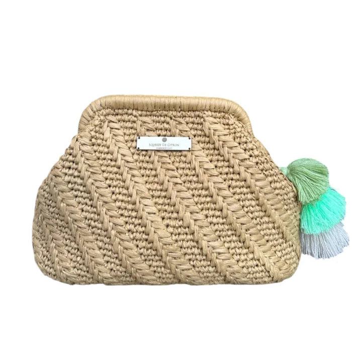 Raffia Clutch, Natural