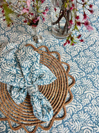 Garden Lake Blue Tablecloth,  120" Round
