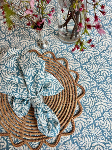 Garden Lake Blue Tablecloth,  120" Round