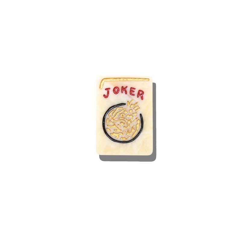 Hand-painted Mahjong Brooch Pin