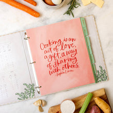Beige Gingham Recipe Binder