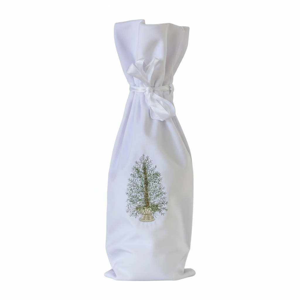 Velvet Wine Bag, Pine Tree