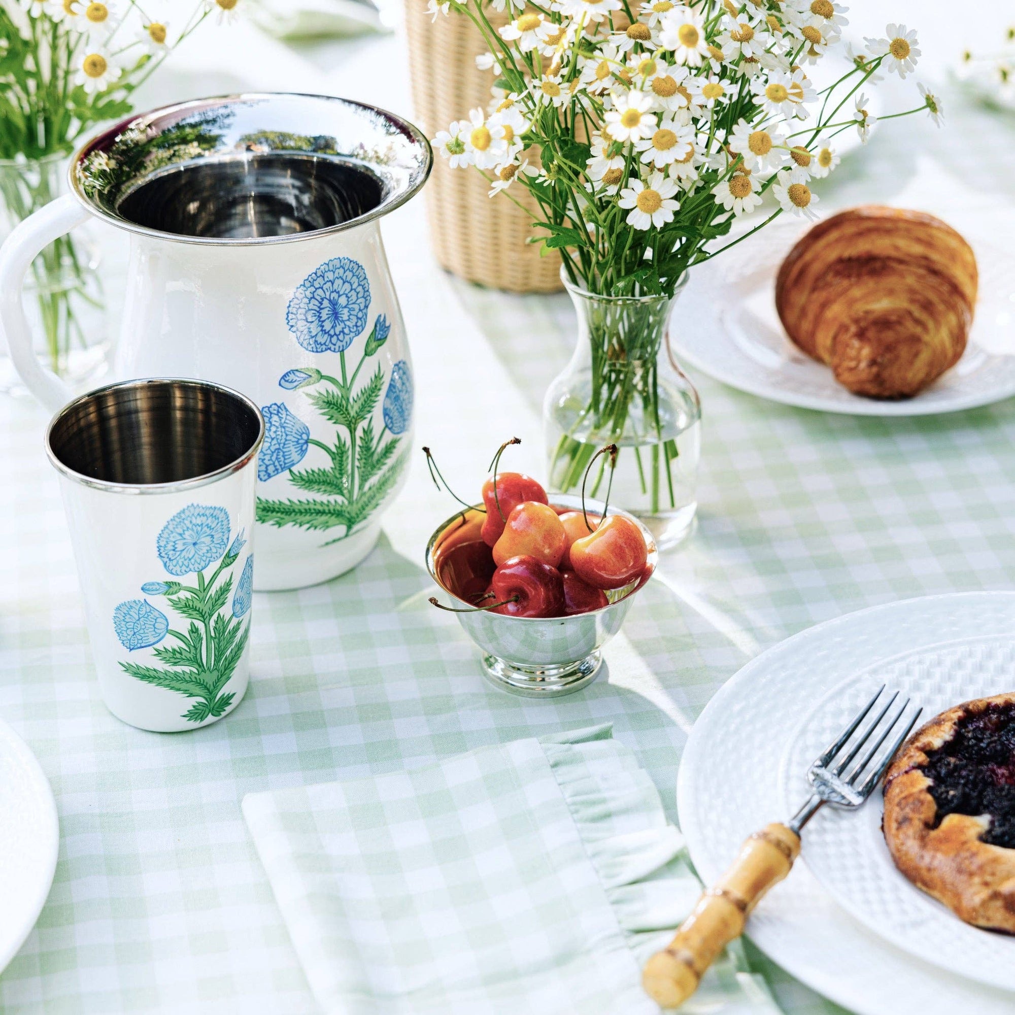 Green Gingham 80x120" Tablecloth