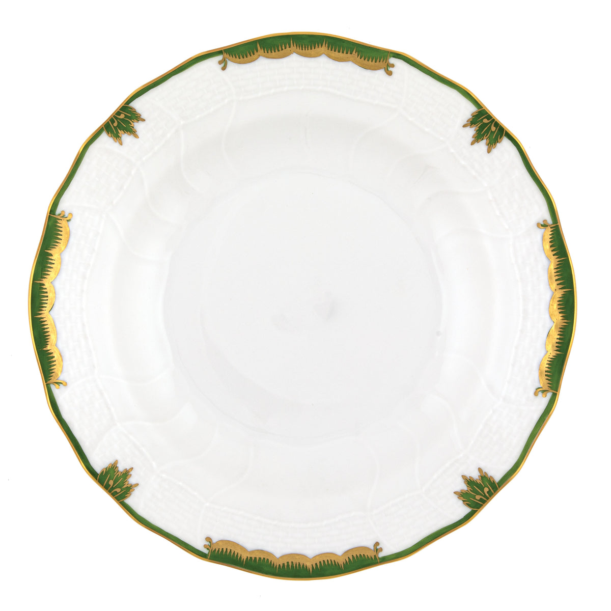 Herend Princess Victoria Dark Green Dessert Plate, 8.25D