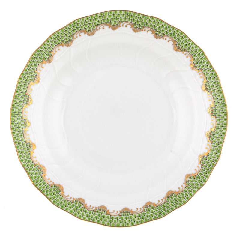 Herend Fish Scale Evergreen Dessert Plate, 8.25D