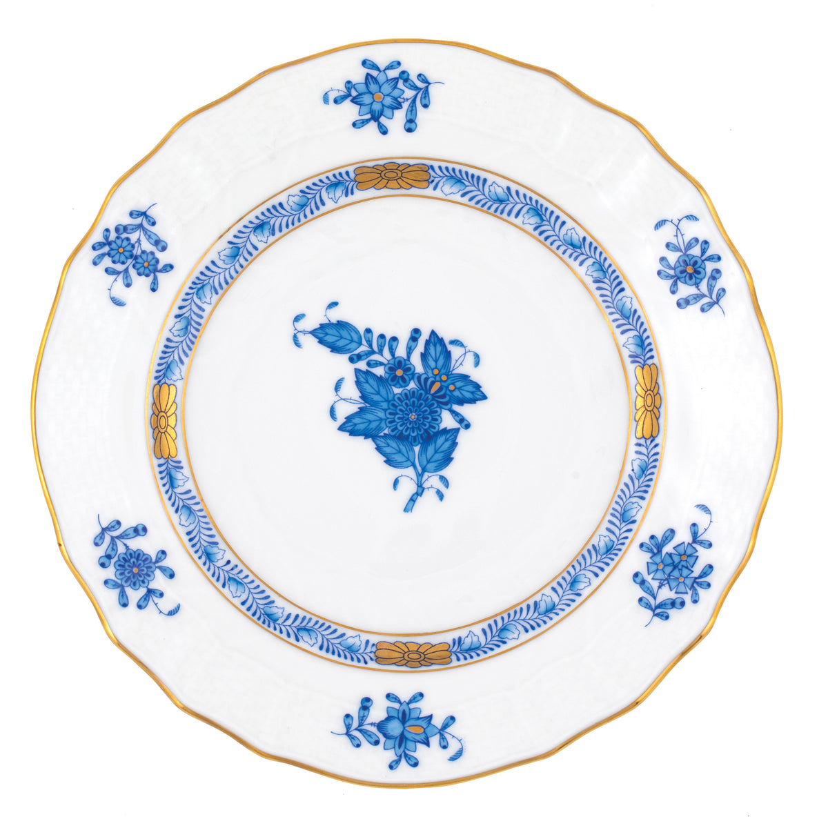 Herend Chinese Bouquet Blue Bread and Butter Plate