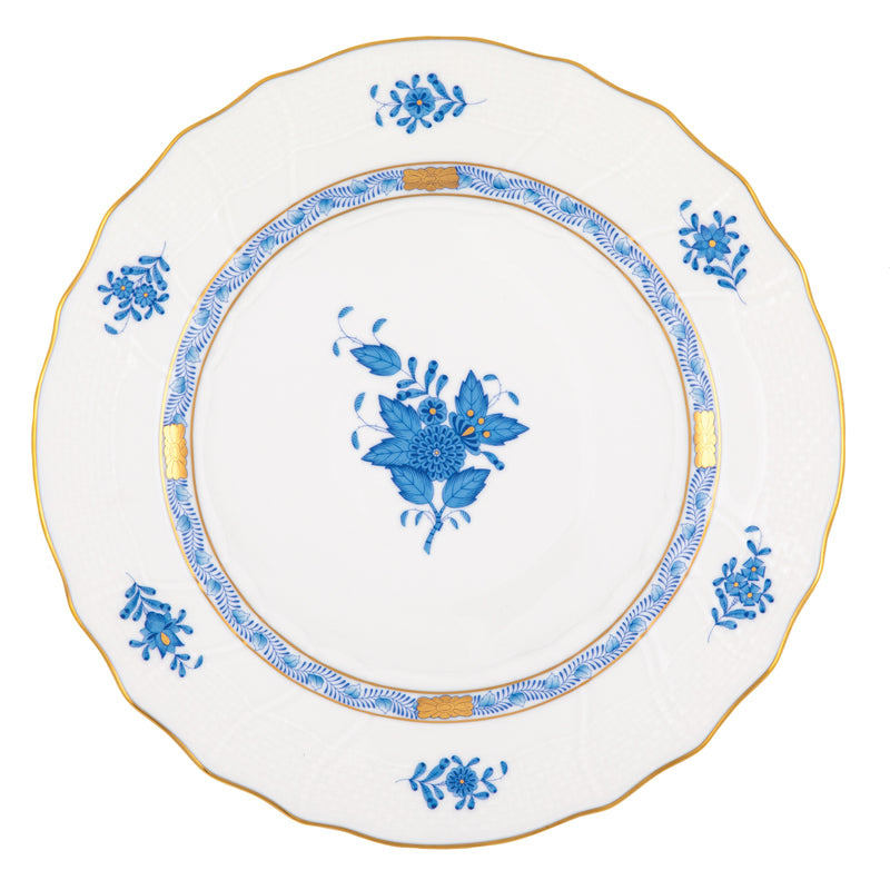 Herend Chinese Bouquet Blue Dinner Plate, 10.5D