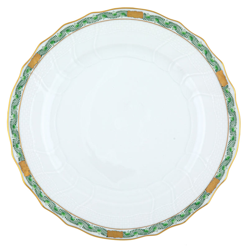Herend Chinese Bouquet Garland Green Dinner Plate, 10.5D