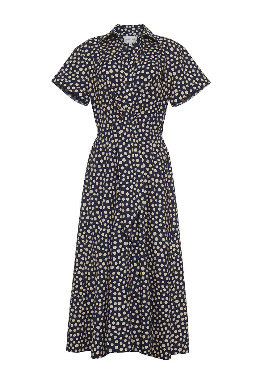 Cara Cara Asbury Midi Dress, Dot Navy