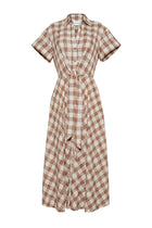 Asbury Dress, Sketched Plaid Brown