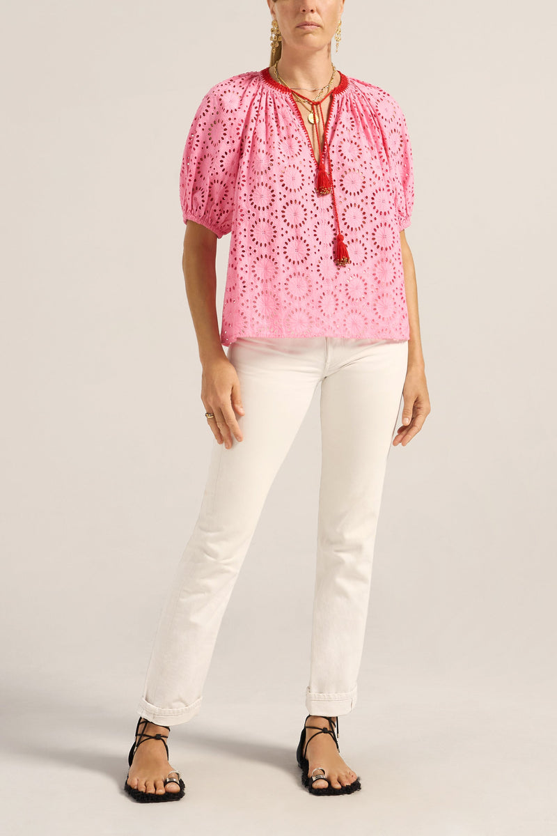 Lucida Pink Eyelet Top