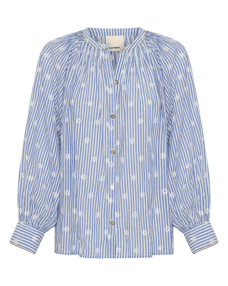 Salome Eyelet Striped Blouse