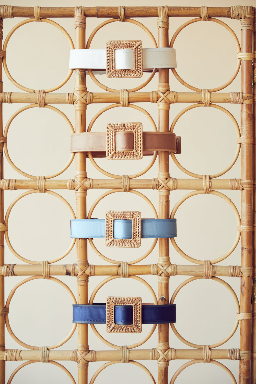 Rattan Buckle Belt, Natural