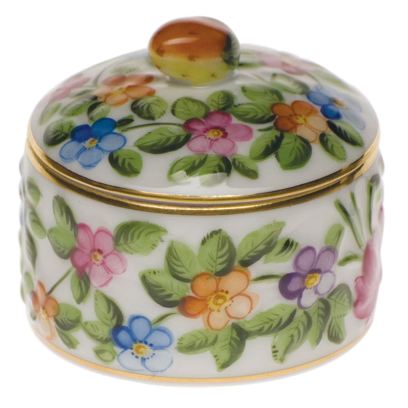 Herend Round Relief box with Berry, Multicolor