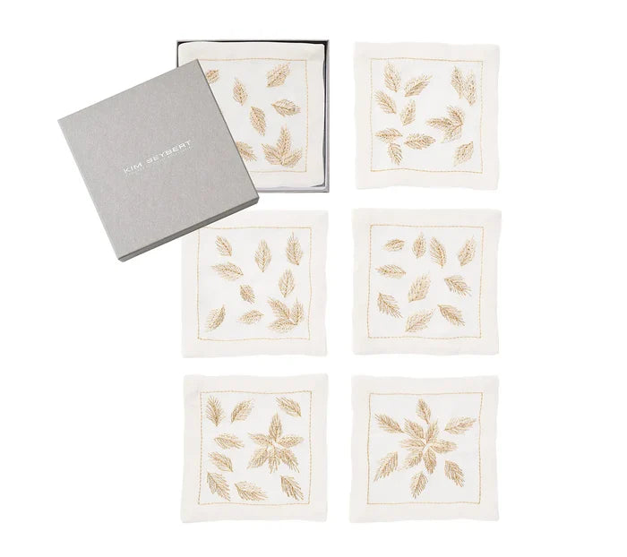 Gilded Breeze Cocktail Napkins, Set of 6