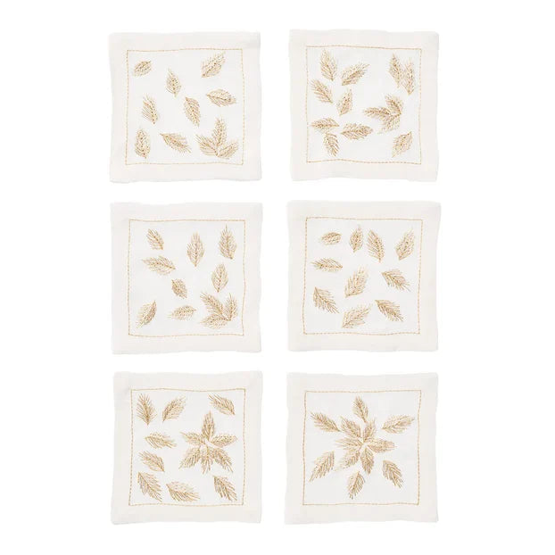 Gilded Breeze Cocktail Napkins, Set of 6