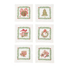 Xmas Trellis Cocktail Napkins, Set of 6