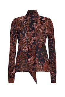 Chili Blouse, Black Cascade Silk