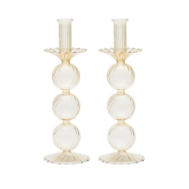 Champagne Tall Candle Holder, Set of 2