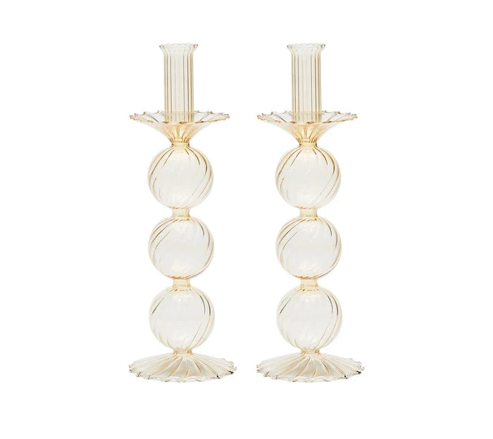 Champagne Tall Candle Holder, Set of 2