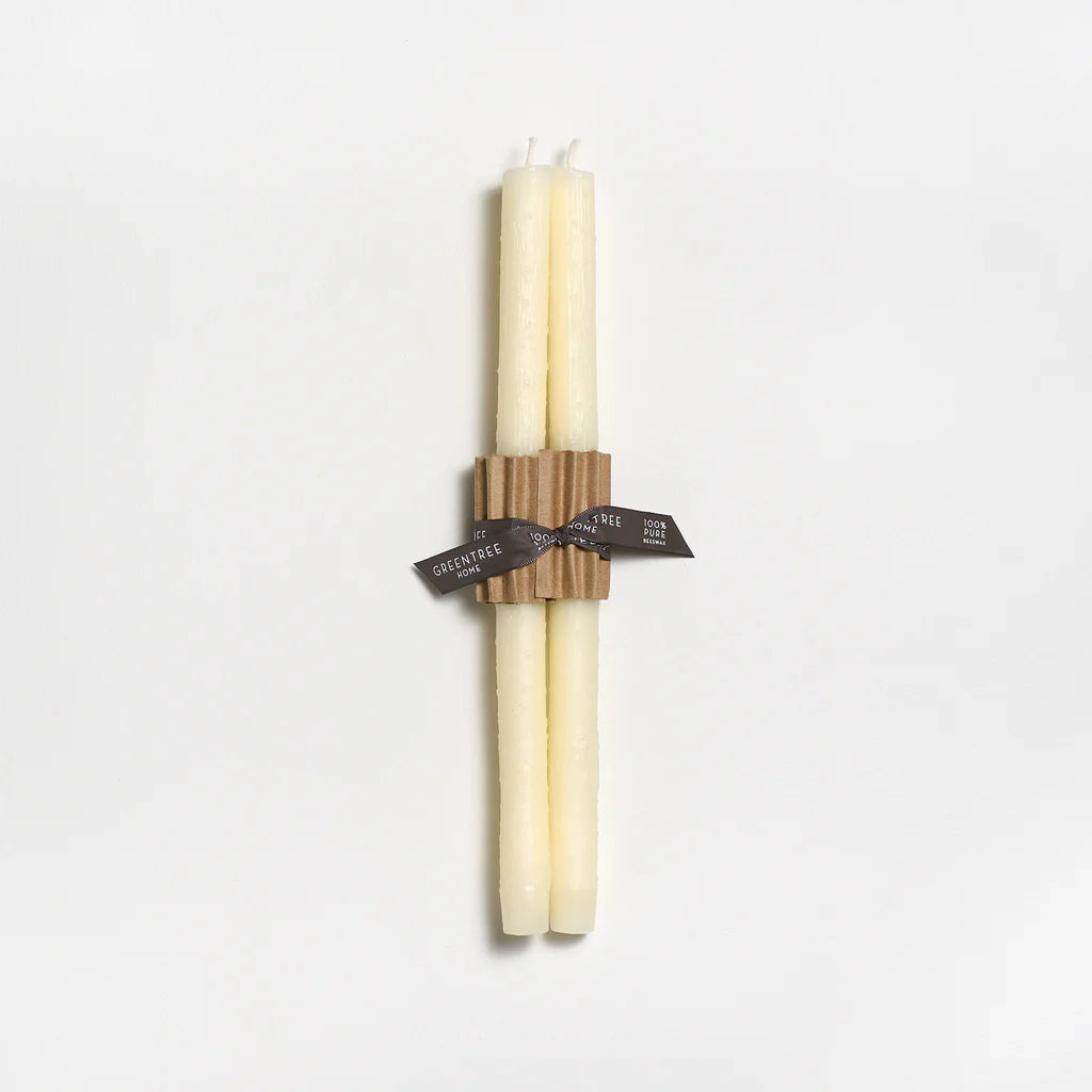 12" Cream Twig Taper Candles