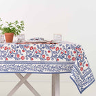 Emma Red & Blue Tablecloth, 108"