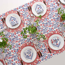 Emma Red & Blue Tablecloth, 108"