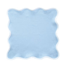 Cornflower Blue Linen Scalloped Napkin