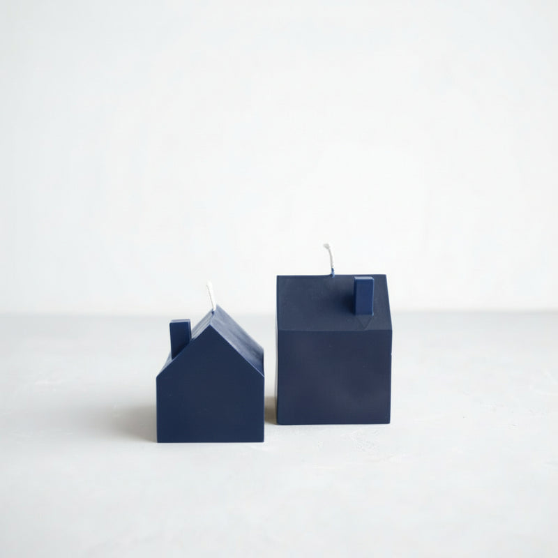 Beeswax House Candle, Blue Slate