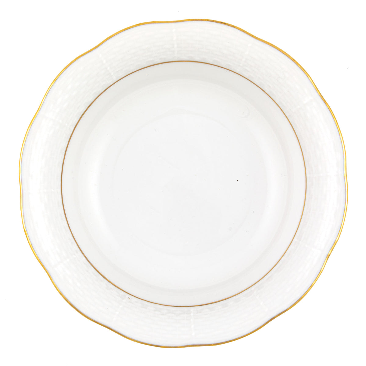Herend Golden Edge Oatmeal Bowl, 6.5D