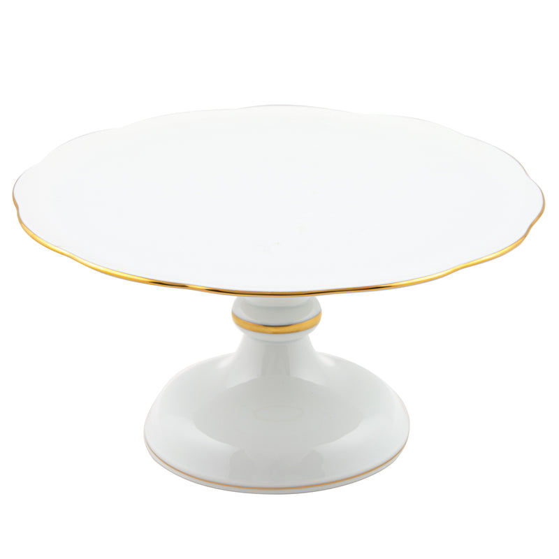 Herend Golden Edge Footed Cake Plate, 10.5D