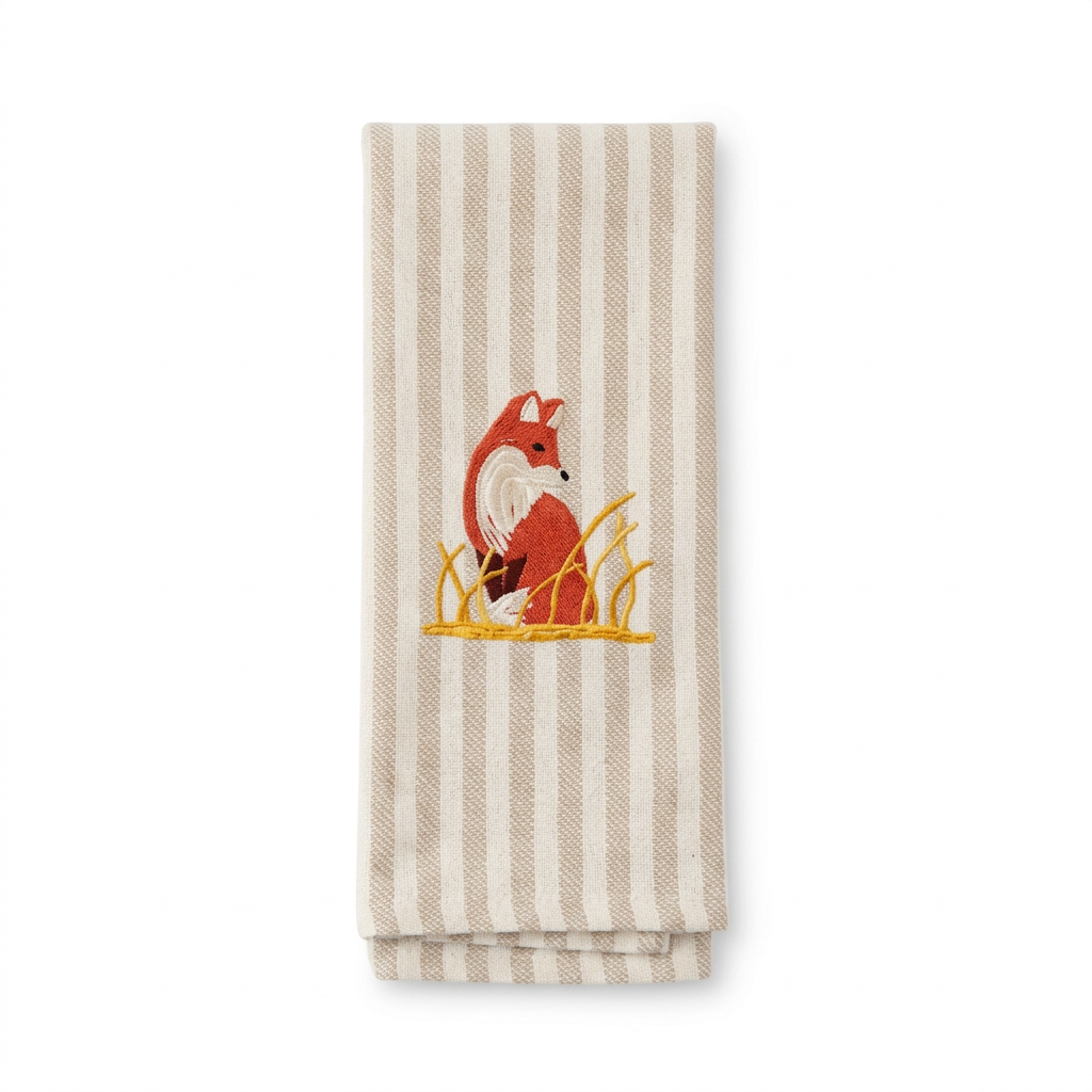 Embroidered Towel, Fox
