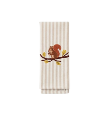 Embroidered Towel, Squirrel