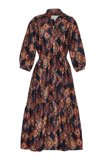 Cara Cara Hutton Dress,  Black Aura Emblem