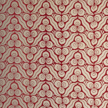Handprinted 60x100" Tablecloth, Red & Ivory