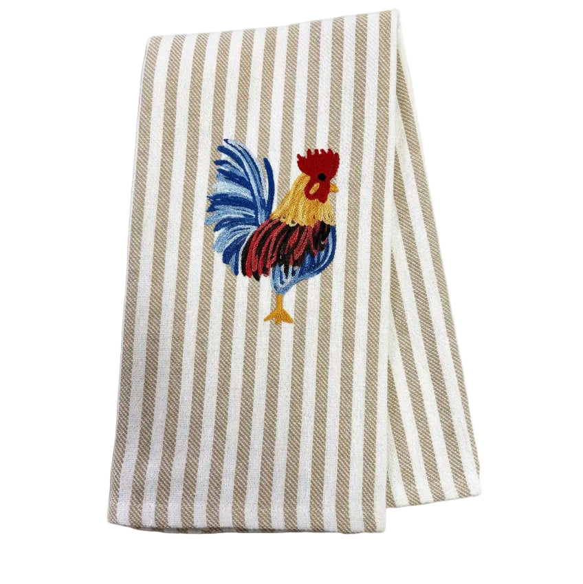 Embroidered Towel, Rooster