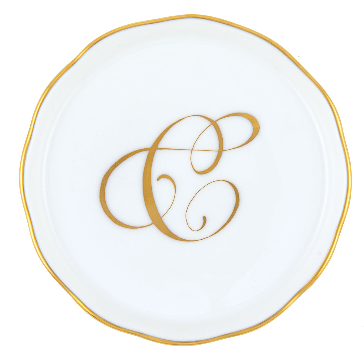 Herend Monogram Coaster, C