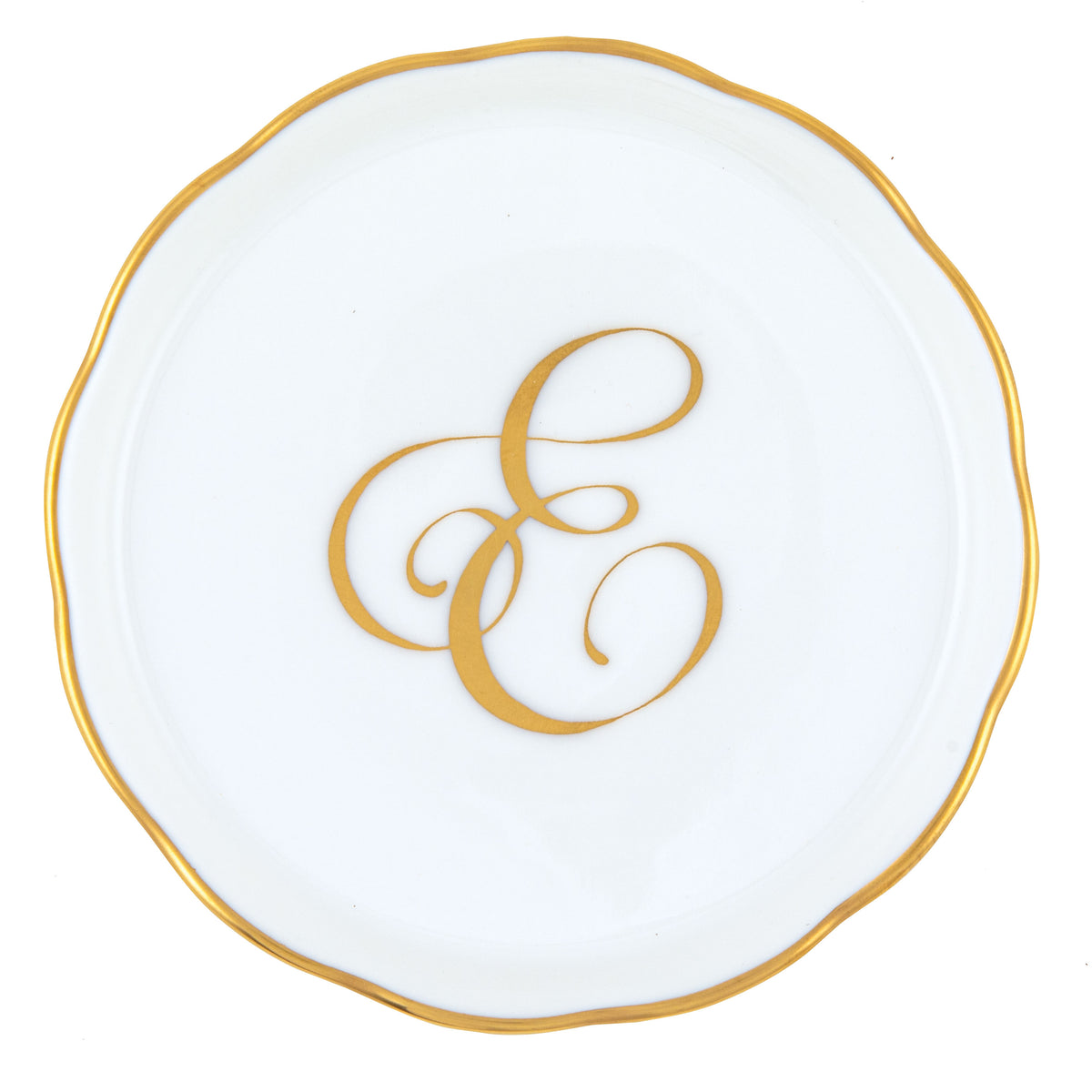 Herend Monogram Coaster, E