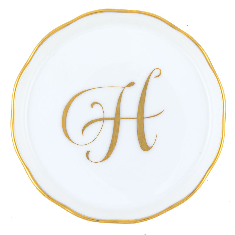 Herend Monogram Coaster, H