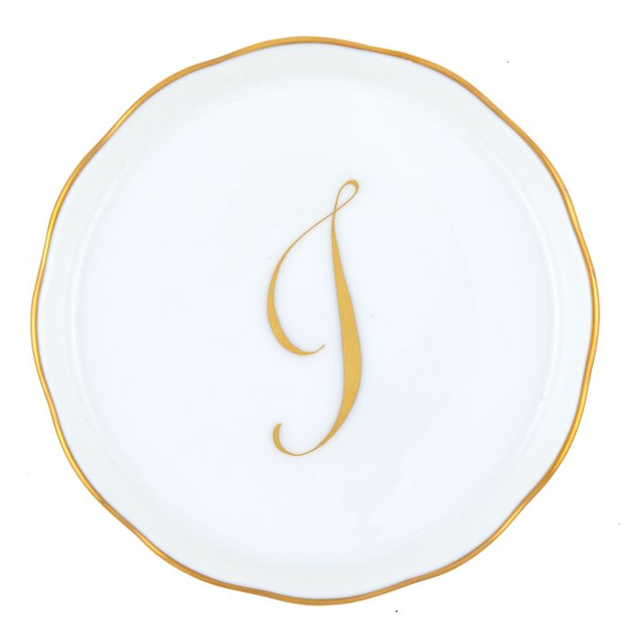 Herend Monogram Coaster, J