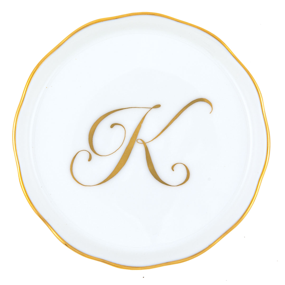 Herend Monogram Coaster, K