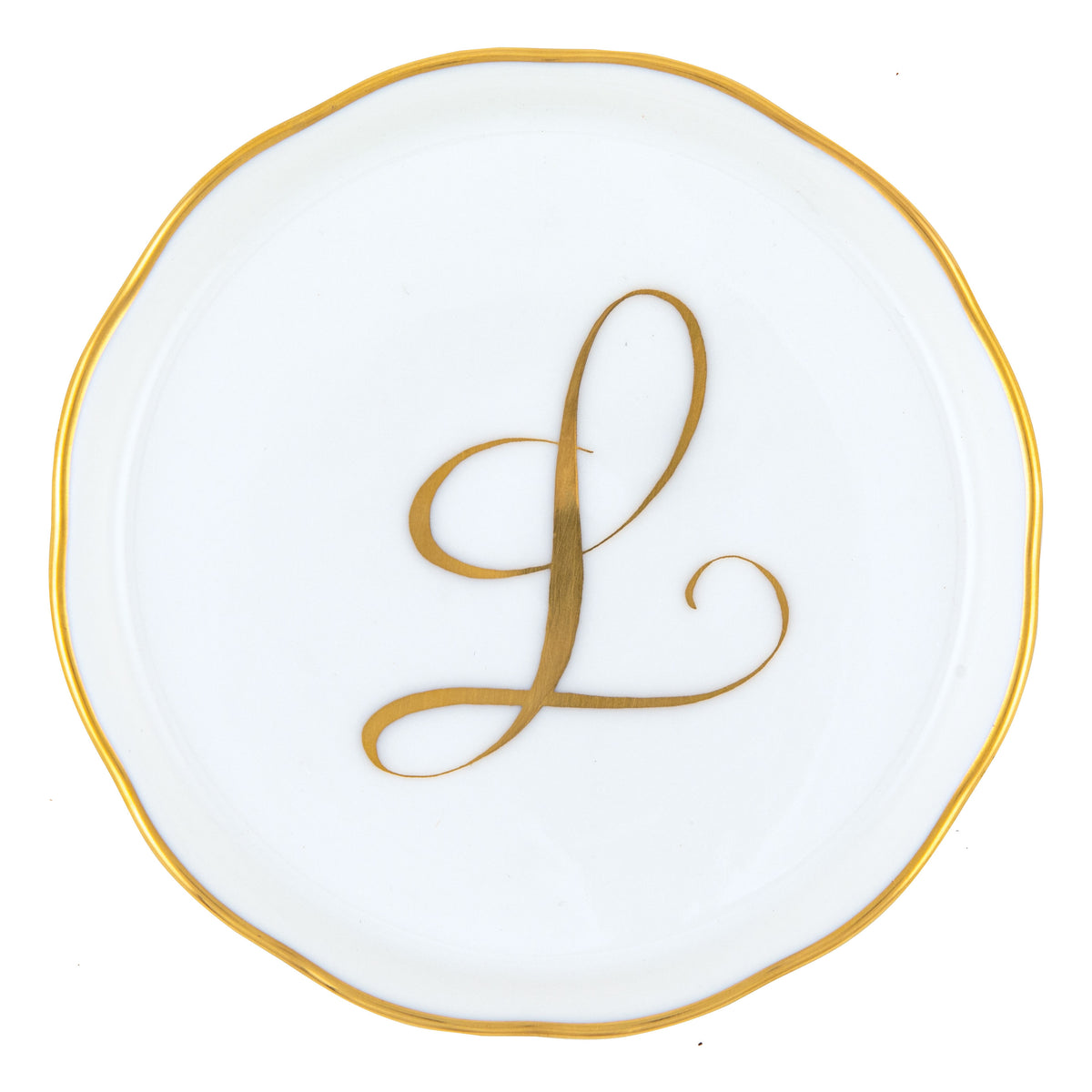 Herend Monogram Coaster, L